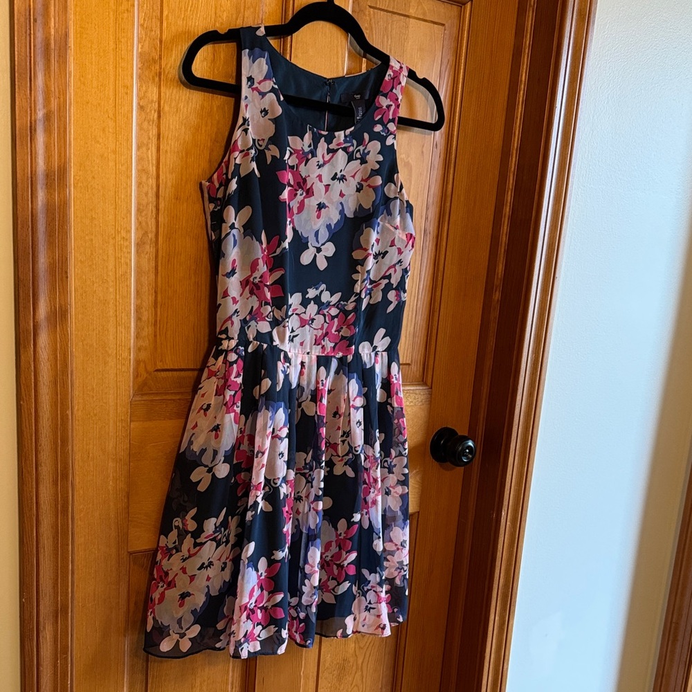 GAP Floral Mini Dress in Navy and Pink